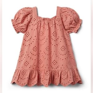 Janie & Jack eyelet puff sleeve dress